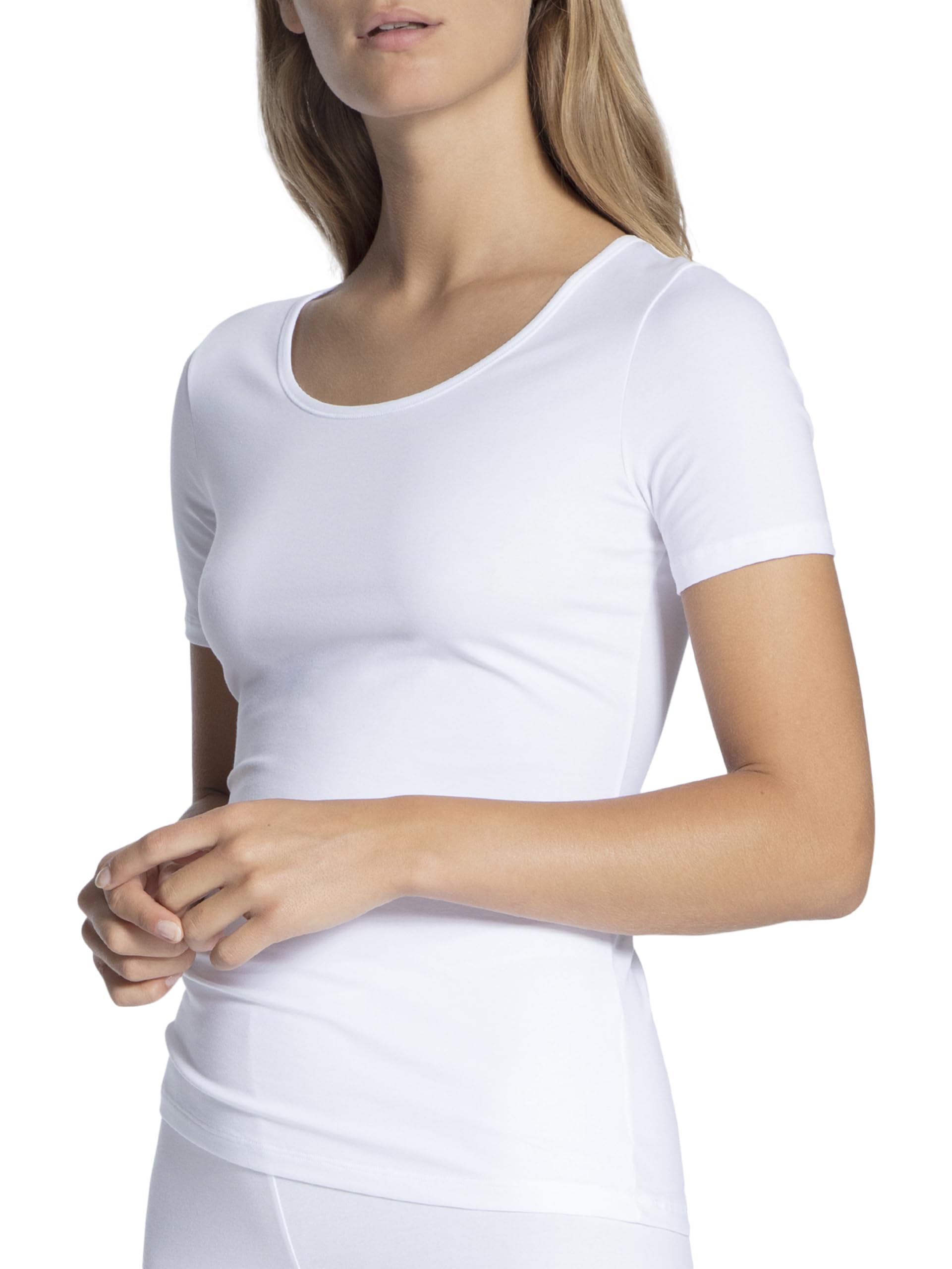 Calida Women's Natural Comfort Vest, White (Weiss 001), 14 (Manufacturer Size: Small)