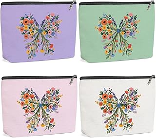 Bolsa de maquillaje con lazo de flores silves...