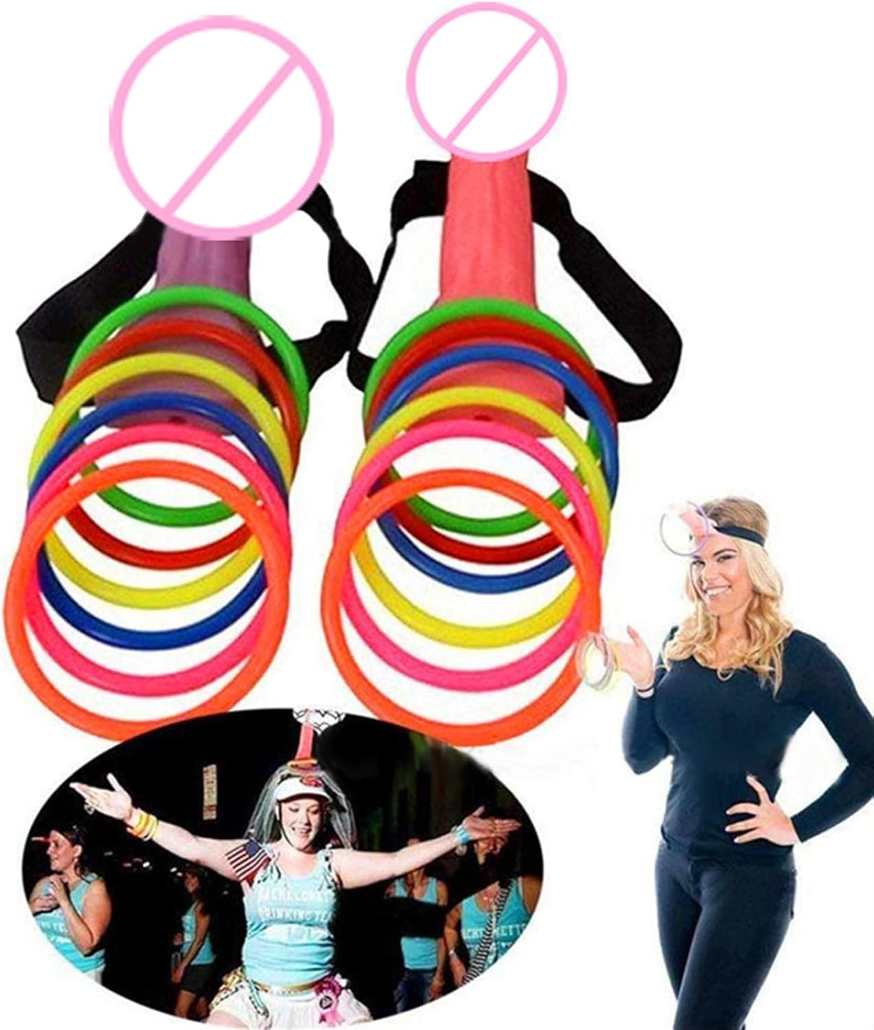 WujiJia 2 Sets Bachelorette Party Ring Toss Game, Hen Party Girls Night Novelty Toy Props Accessories, Simulation Shaped Toss Game for Adult Party : Sports & Outdoors