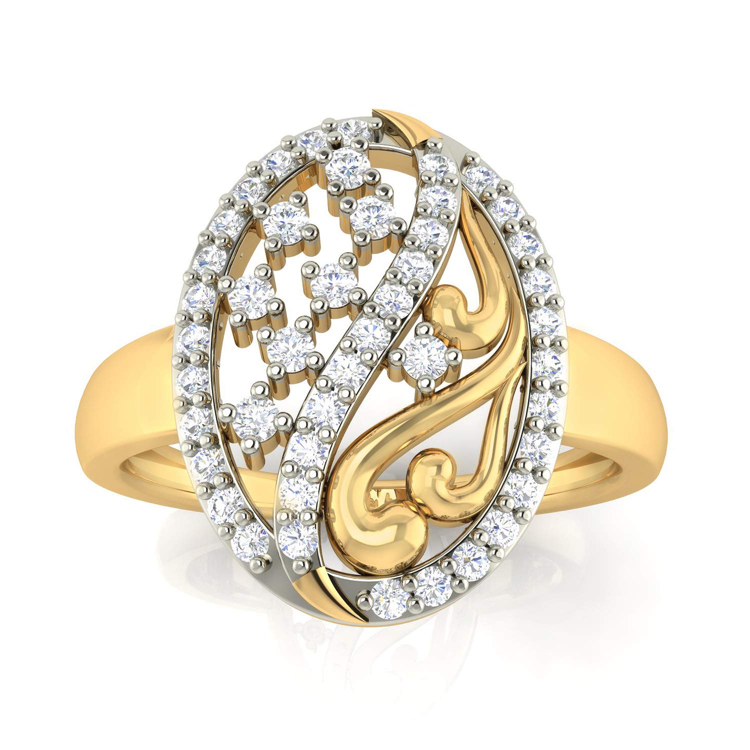 avsar 18k (750) Yellow Gold and Diamond Ring for Women-picture-31