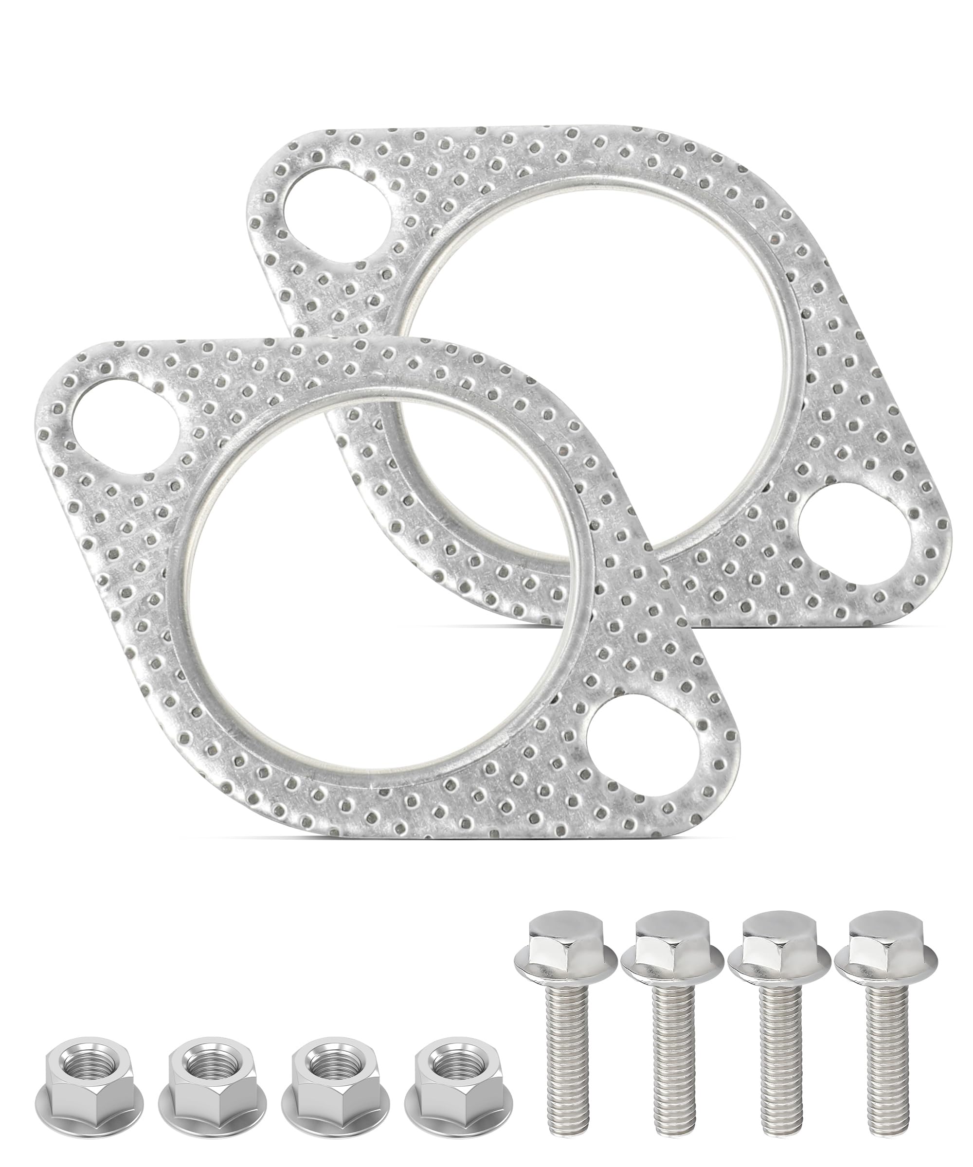 2PCS Exhaust Gasket Car Accessories Exhaust Flange Gasket Muffler Gasket Catalytic Converter Gasket Exhaust Flange Repair Kit with