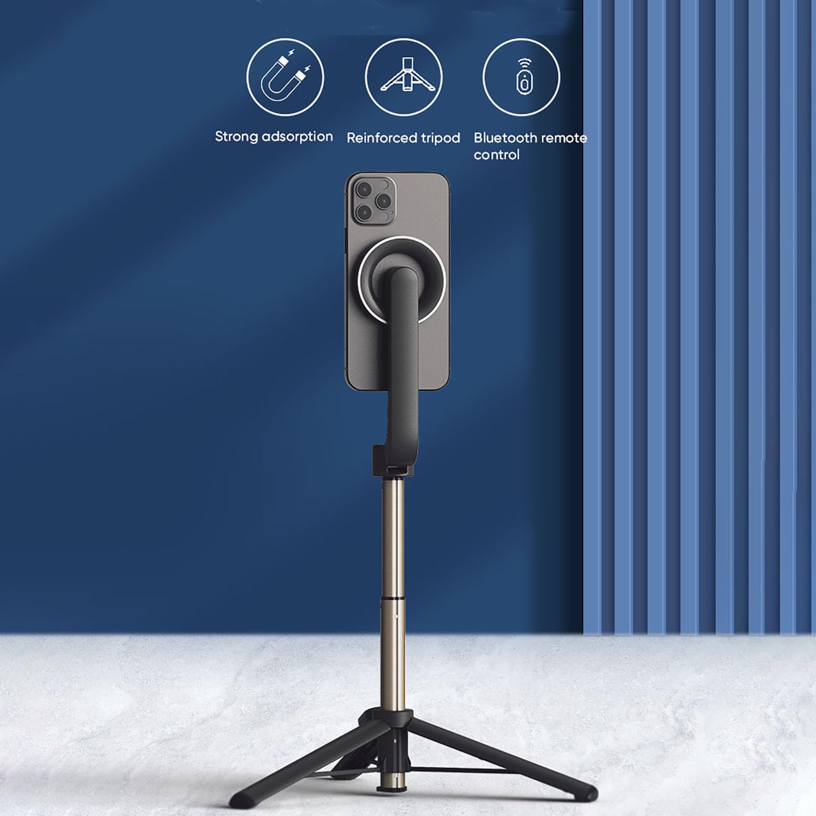 Treppiede magnetico per selfie stick con supporto per telefono remoto per selfie stick da viaggio serie 15 14 13 12 con funzione