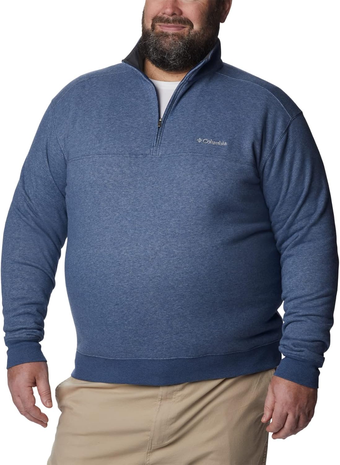 Columbia Men's Hart Mountain Ii Half Zip Carbon Heather Large Tall