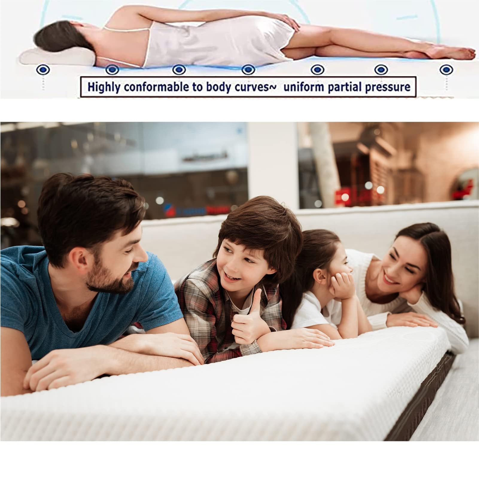 Lattice naturale per hotel e famiglia, copertura biologica da 7,6 cm, per letto doppio/matrimoniale/queen/king size, 135 x 220 cm, caratteristica per il massimo comfort