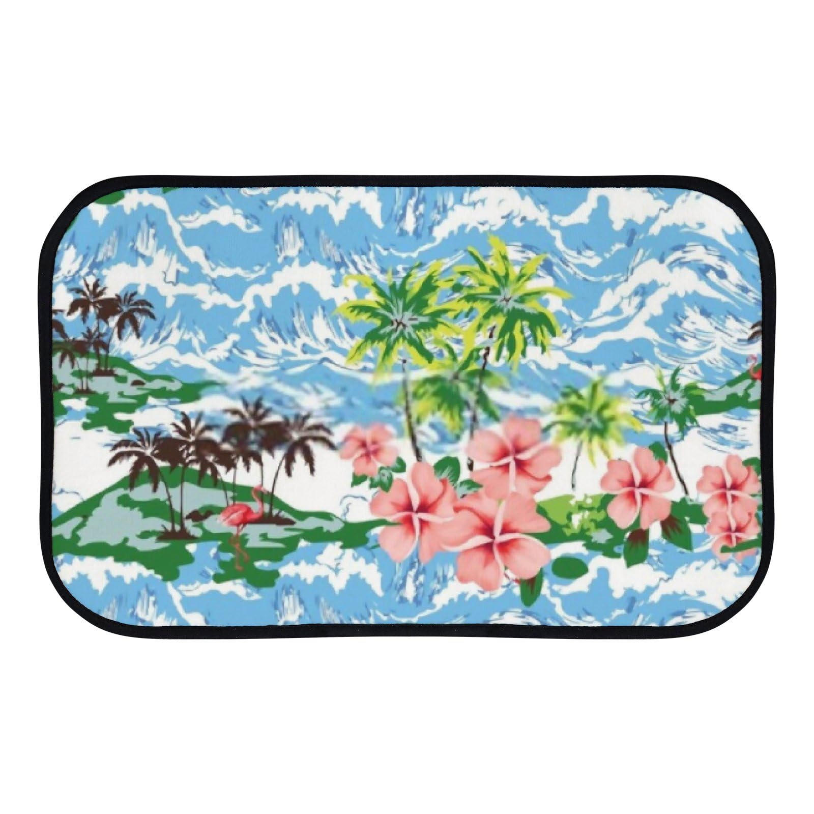 Nuansexi Bathroom Rugs Tropical Flamingo Pattern Summer Hawaii Floor Mats Non Slip Bathmat Doormat Tub Mat Coral Velvet Absorbent Entrance Carpet Mats Machine Washable Bedroom Decor
