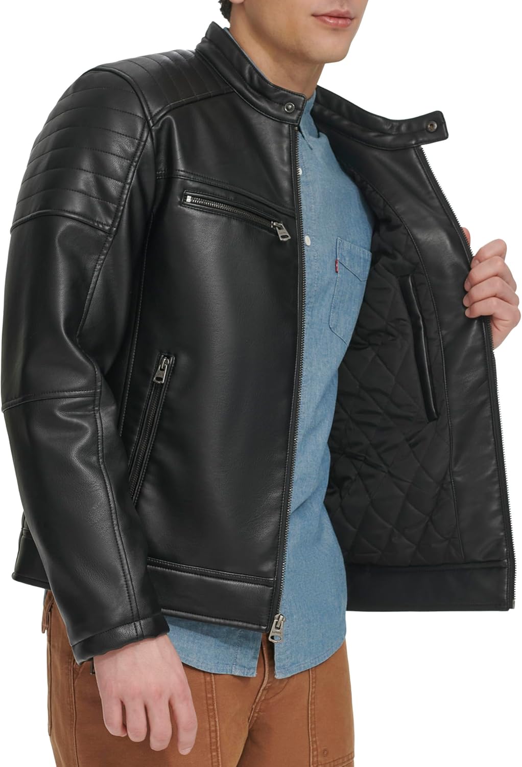 Levi's Men Faux Leather Racer Jacket - Image 5