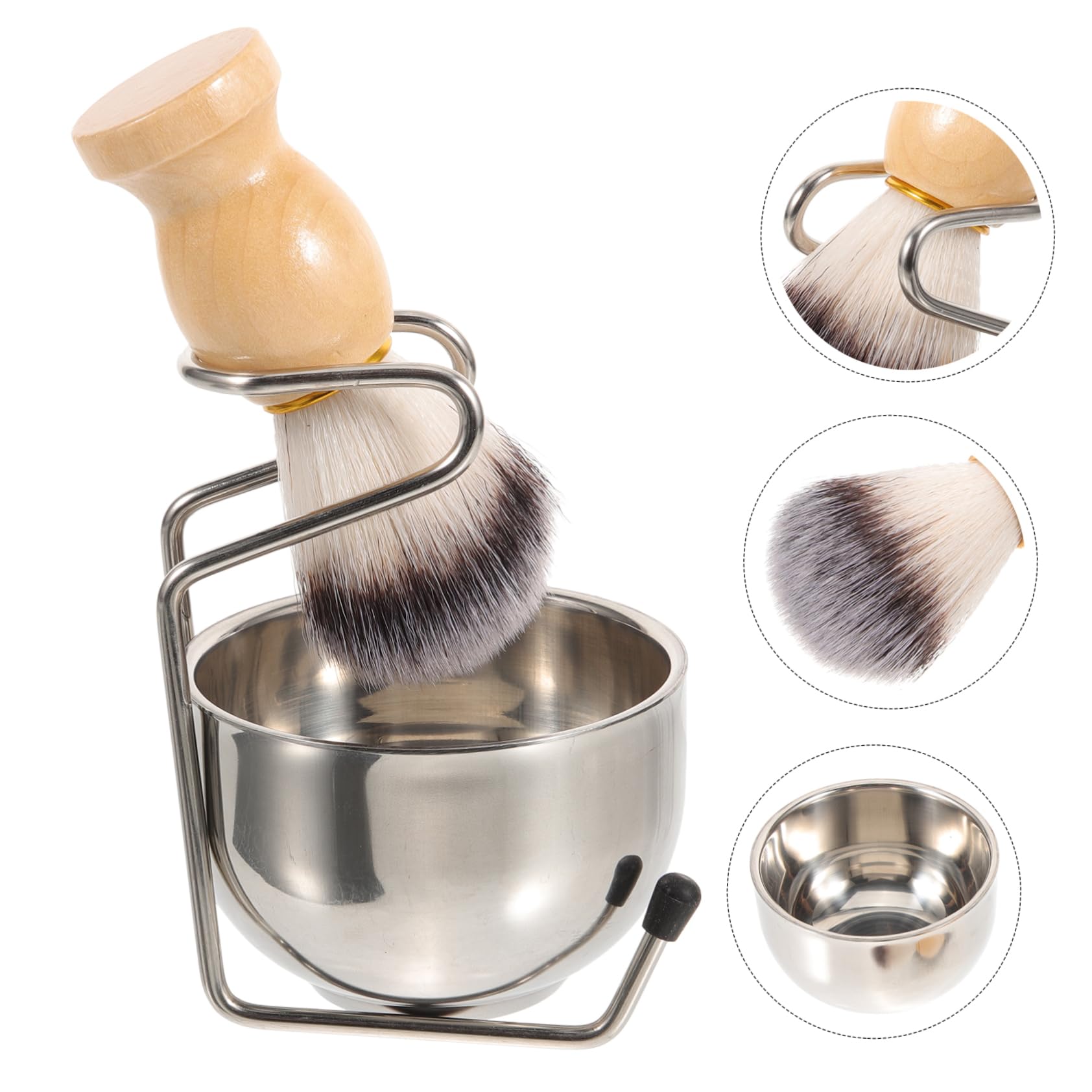 Healeved 3 Sätze Halterung für Elektrorasierer Rasierapparat Bausatz Rasiergel Creme Mann frisör zubehör barbershop zubehör professioneller Rasierpinsel männliches Bartbürsten-Set Nylon