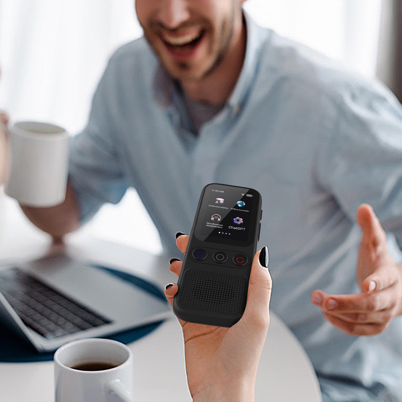 Dispositivo di traduzione istantanea: rende la comunicazione più facile da | viaggiare, innovativo dispositivo di traduzione portatile | Dispositivo di traduzione vocale wireless bluetoth