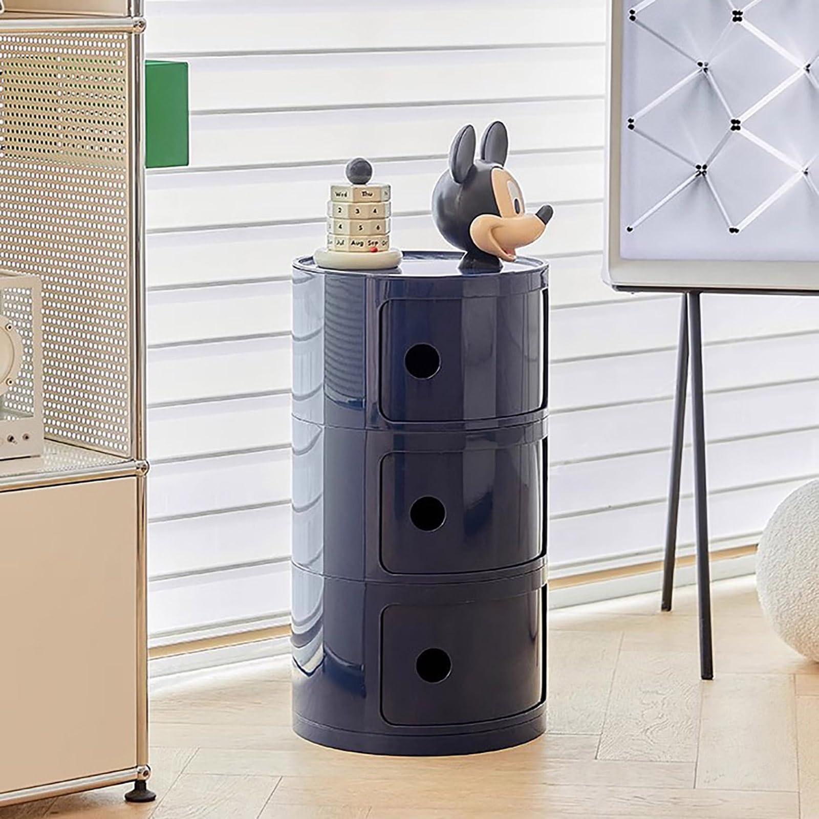 Tavolino da Divano, Mini Armadietto Stretto, Comodino Rotondo, Comodini per Camera da Letto, Cabina da Bagno Rotonda, Tavolo in Stile, Armadio Ad Angolo, Senza Maniglia (Colore : Marrone, Taglia : 3