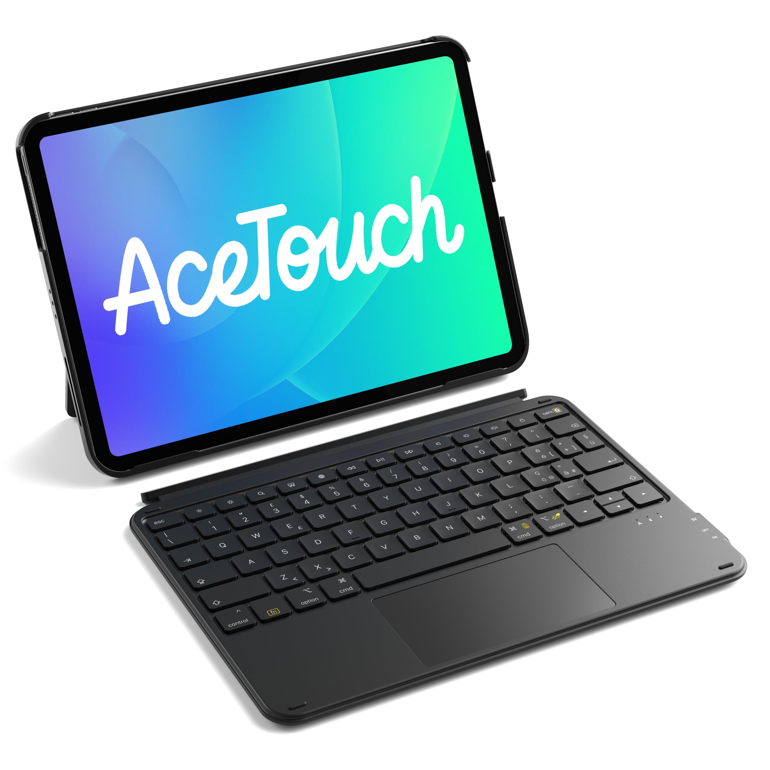 Inateck Custodia Tastiera per iPad 11a/10a Gen, iPad 10a (10,9")/11a Gen (2025 A16), Air 11" M4/M3/M2, Air 6/5/4a, Pro 11 4a-1a, Tastiera Ultralight Rimovibile con Touchpad, Rosa AceTouch