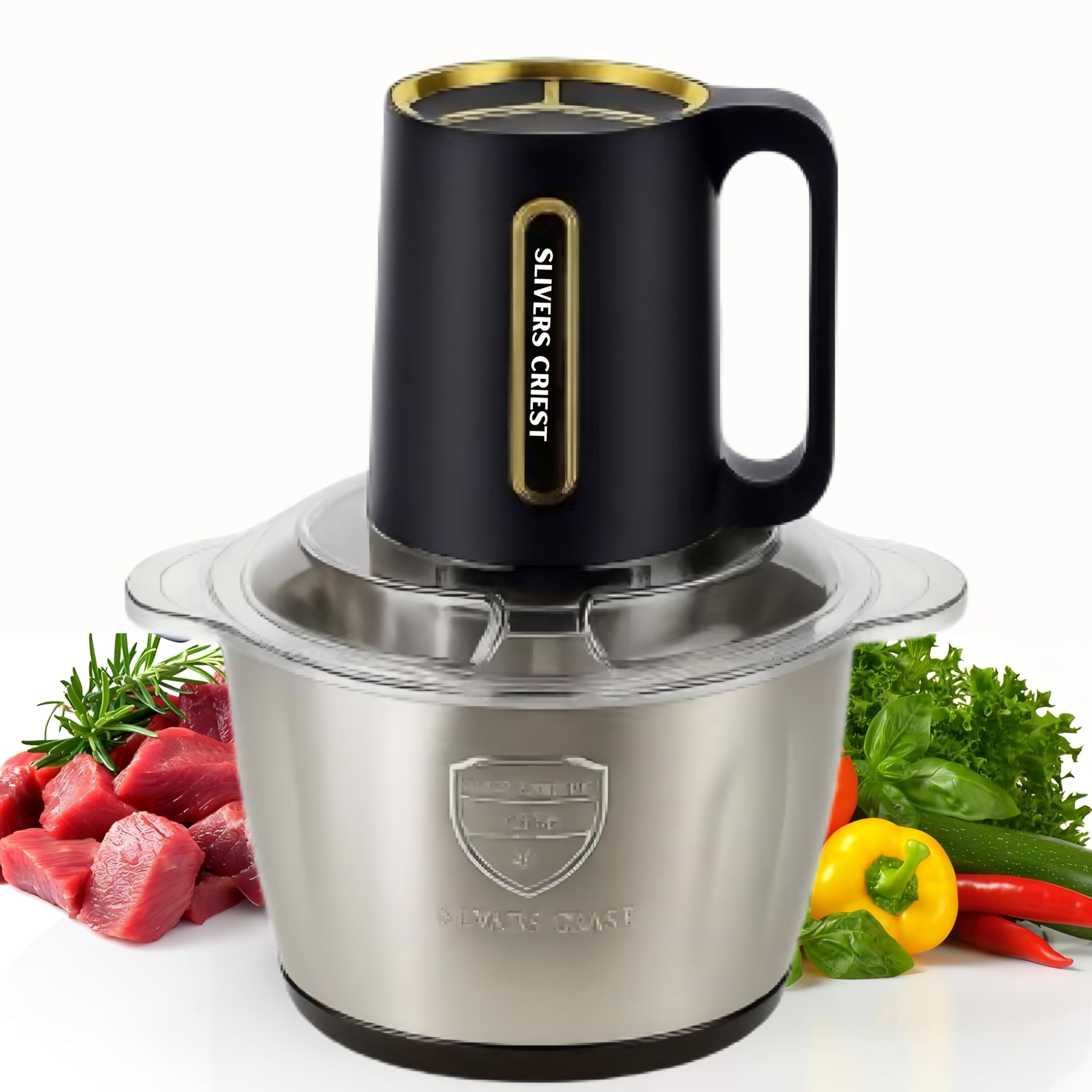 500W Electric Chopper & Meat Grinder – Heavy Duty 3L Stainless Steel Bowl, 3-Speed Modes, 4-Layer Blades – For Vegetables, Onion, Meat, Nuts, Baby Food & More | Black (Pack Of 1)-image-2