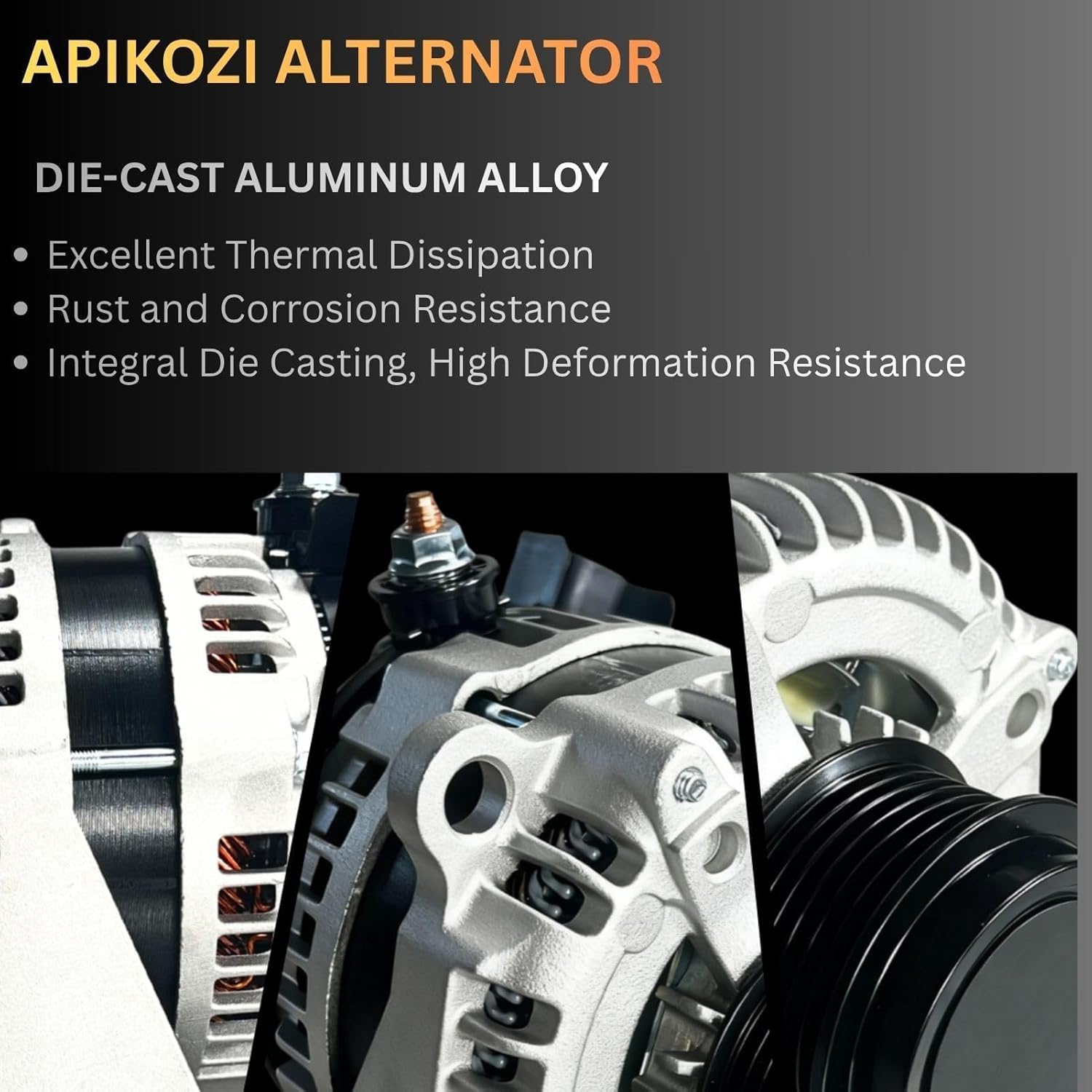 Alternator Fit for Chevrolet 2015-2019 Tahoe，2014-2019 Silverado 1500 2500 3500 Suburban，2015-2019 Yukon 4.3 5.3 6.0 6.2 6.6L, 104211-8340 1042118350 22747894 22747896 84143543