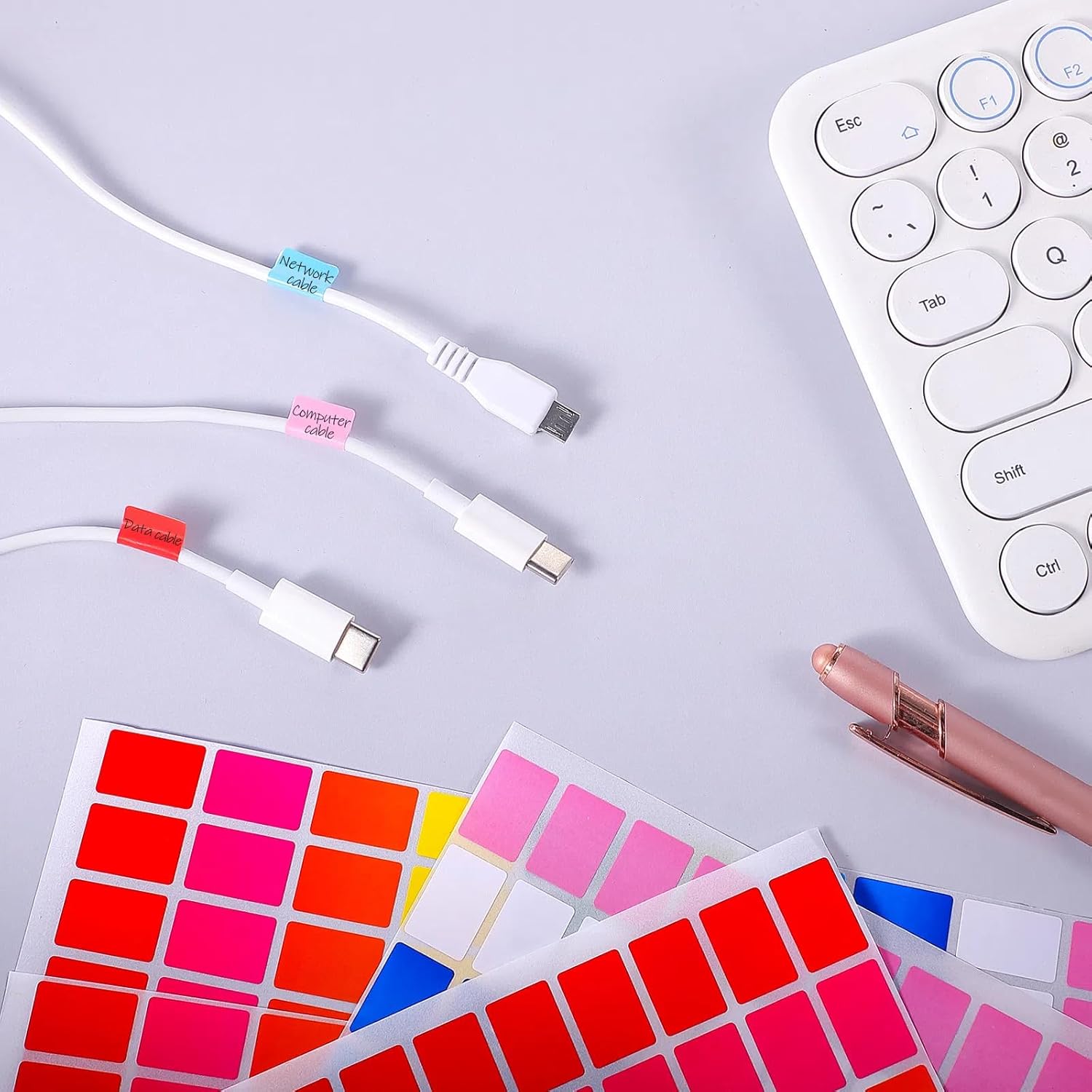 Sabary 20 Sheets Colorful Coding Labels Rectangle Colored Stickers Assorted Removable Stickers for Classrooms Offices Labeling Marking (Rainbow Color,0.5 x 0.75 Inch) - Image 4