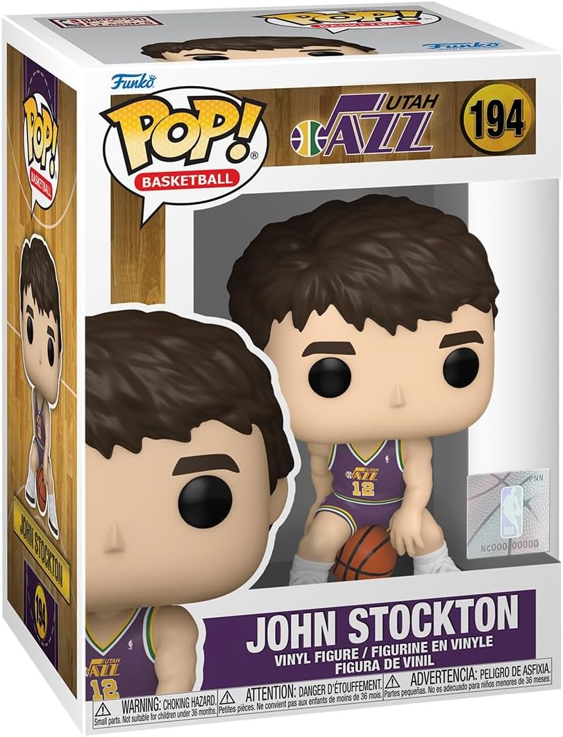 POP NBA: Jazz - RS John Stockton - Collectable Vinyl Figure - Gift Idea - Official Merchandise - for Kids & Adults - Sports Fans - Model Figure for Collectors and Display