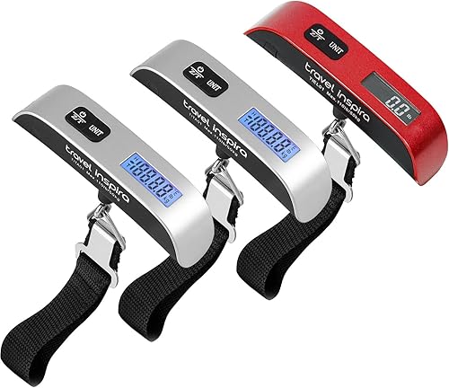 travel inspira Báscula de equipaje, báscula digital portátil para equipaje colgante para viajes, báscula de peso de maleta con pintura de goma,