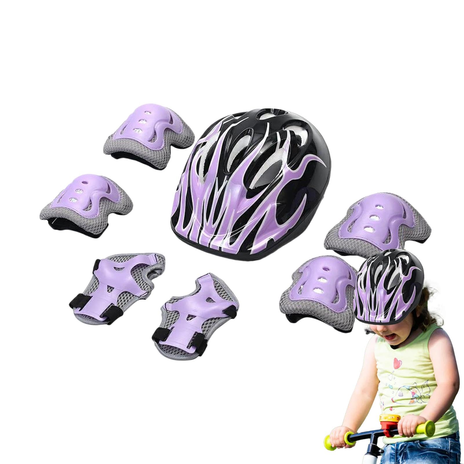 Skateboard Protective Gear - Adjustable Kids Knee Pads and Elbow Pads Set Toddler Bikes Helmets,Breathable Kids Skateboard Pads Skateboard Knee Pads for Outdoor Activities
