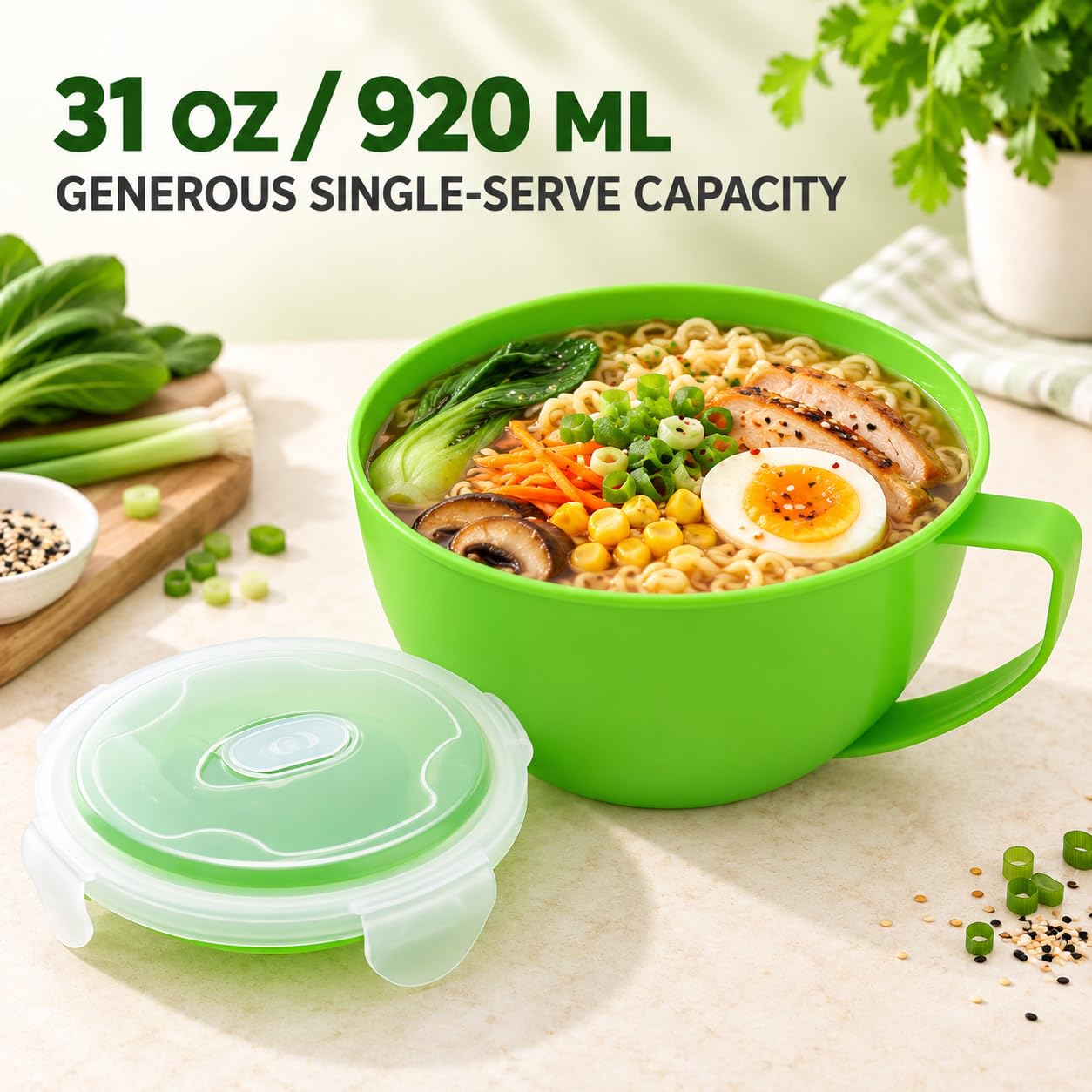 Microwave Soup Bowl - 31oz Ramen Cooker -2