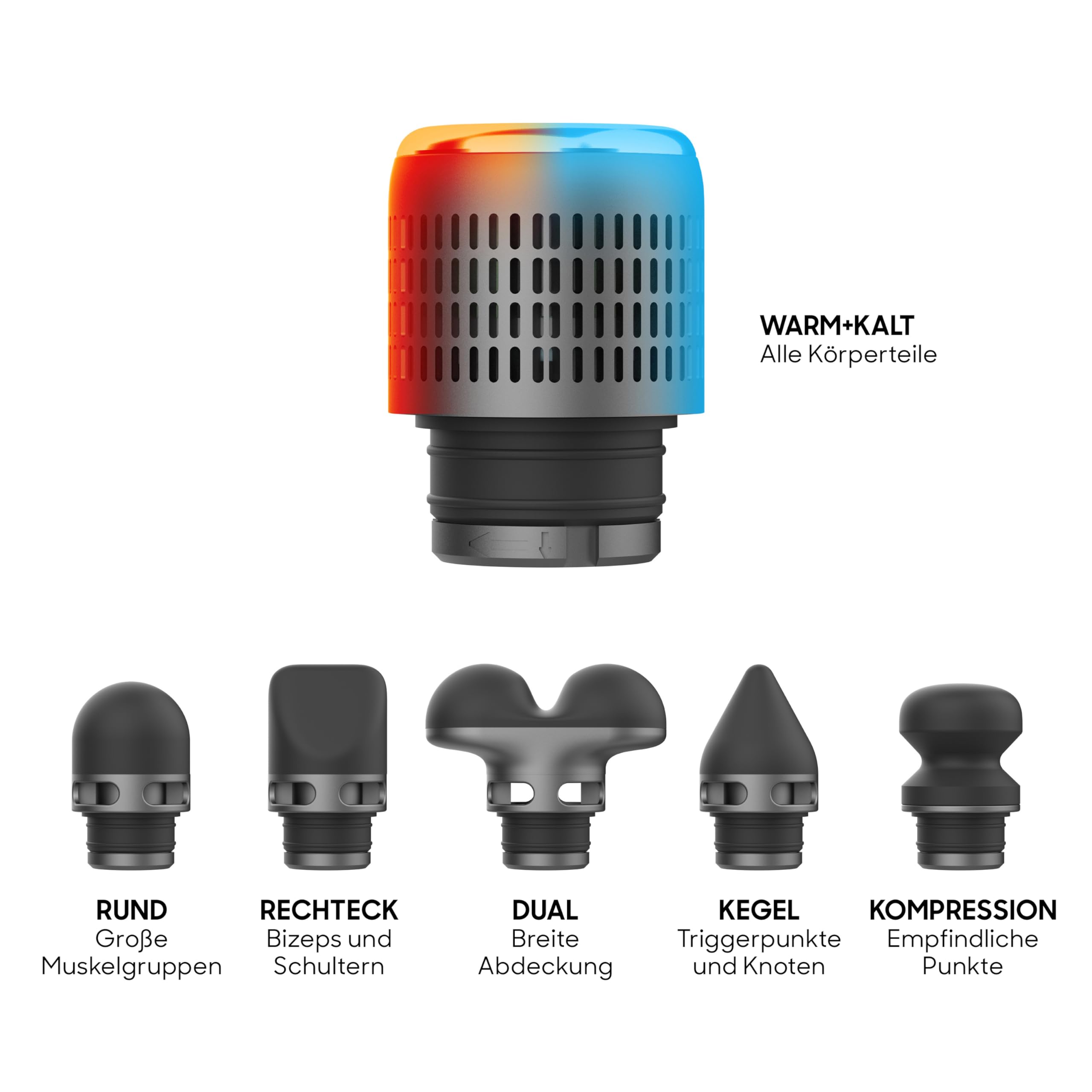 SHARPER IMAGE - Pistolet De Massage PowerBoost Pro Dual Node - Hot & Cold - 6 Vitesses - 6 Embouts - Appareil De Massage - Masseur Electrique - Douleur Musculaire - Récupération Post-Entrainement