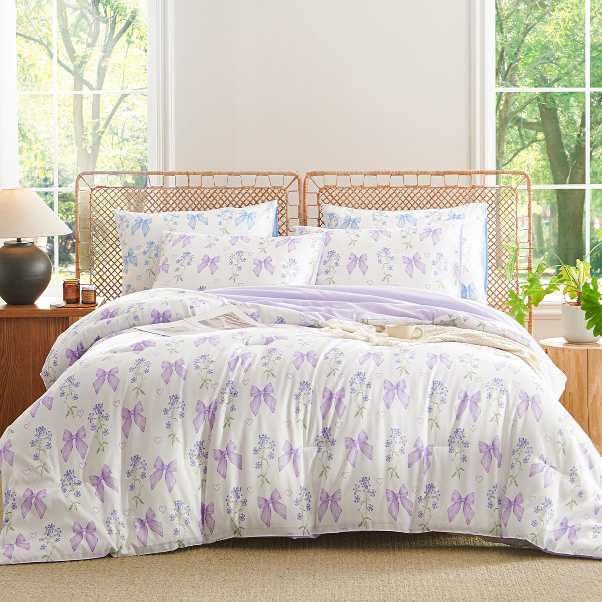 Floral Comforter Set Queen - Elegant Black Flower Bedding -29