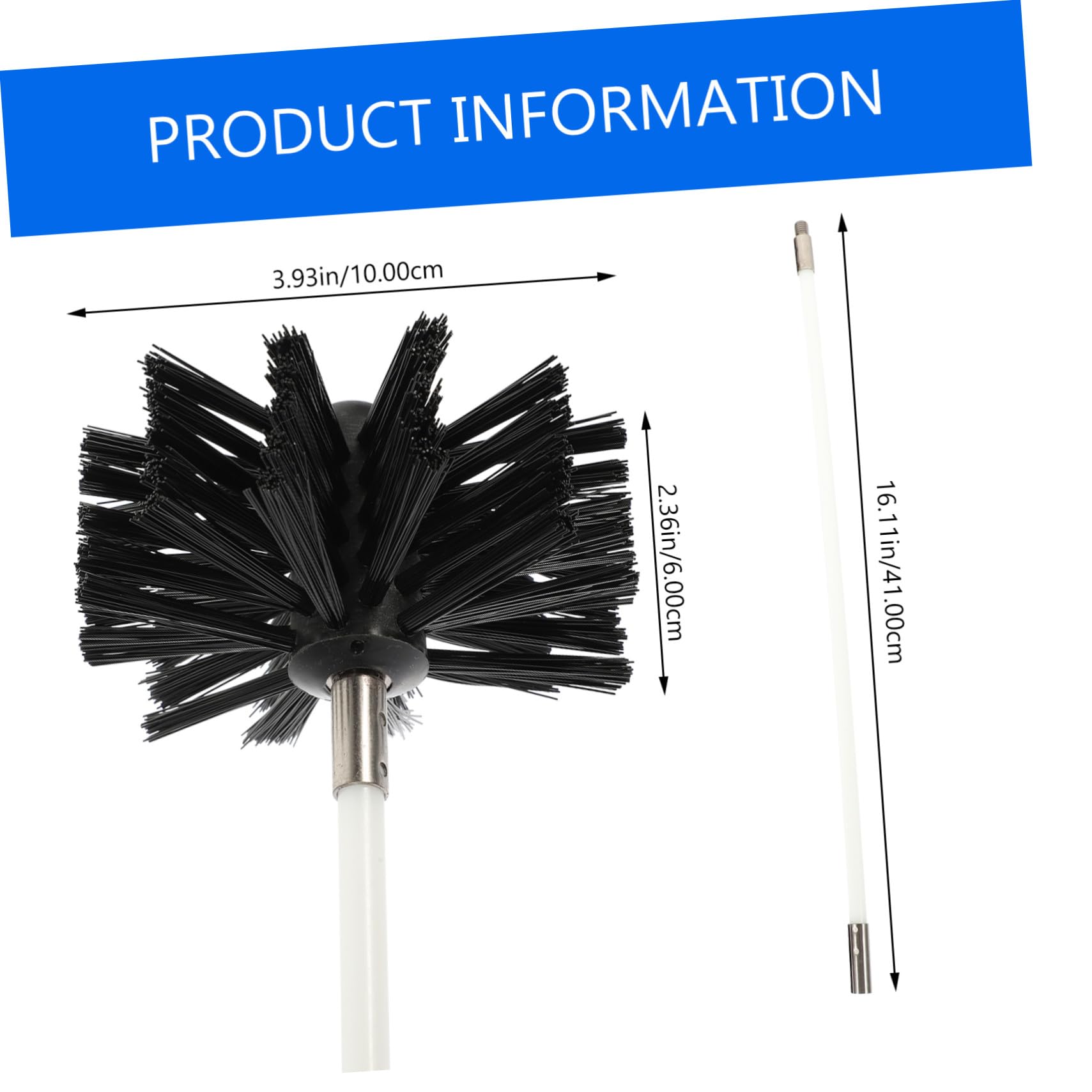Kit Pulizia Tubo Multiuso Setole in Nylon Manico lungo Estensibile Aste e Ricambio per Canne Fumarie e Tubi Scarico Aria Uso Manuale Trapano Elettrico
