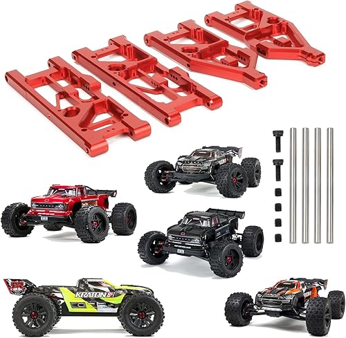 RCAWD Brazos de suspensión para 15 ARRMA Kraton 8S & Roller, Outcast 8S y piezas de actualización de rodillo, parte delantera y trasera inferior