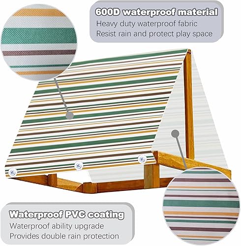 Miniatura 4 de Juego de toldo de repuesto de 43 x 90 pulgadas, juego de lona de repuesto, lona de repuesto impermeable 600d Oxford, accesorios de patio de recreo