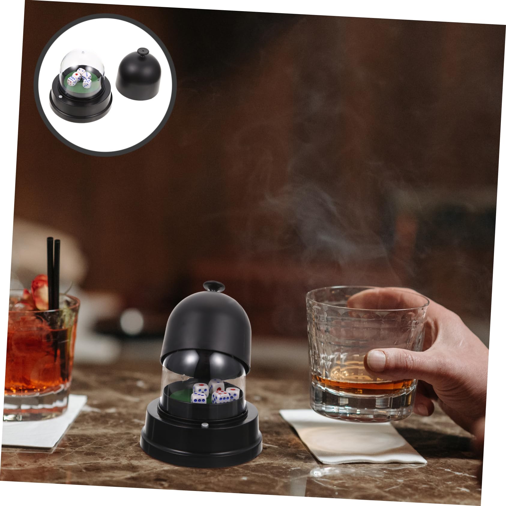 TOYANDONA 2ensembles Tasse à Dés Électrique avec Couvercle Transparent De Jeux De Dés Pratique pour Soirées Et Fêtes Portable Et Compact pour Amateurs De Jeux