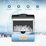 DORTALA Countertop Ice Maker Water Cooler Dispenser Combo, 2 in 1 Ice Cube Machine, 48 LBS/Day, 3 Sizes Bullet Ice, Fast 6 Mins, Stainless Steel Ice Maker for Home, Kitchen, Office