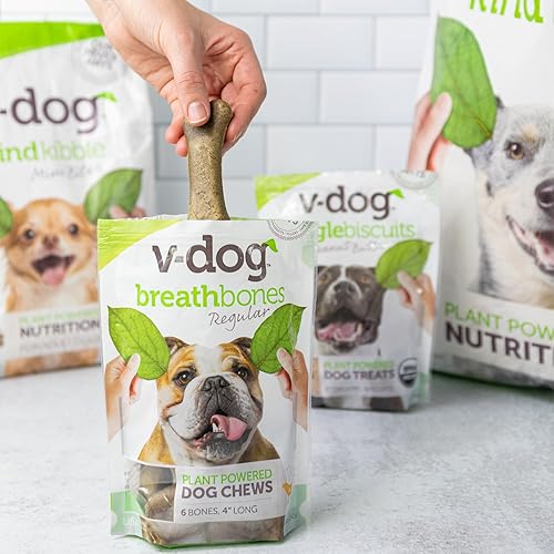 Miniatura 3 de V-dog Paquete de golosinas para perros pequeños | Golosinas de cecina 100% veganas | Galletas suaves y masticables (mantequilla de maní natural de