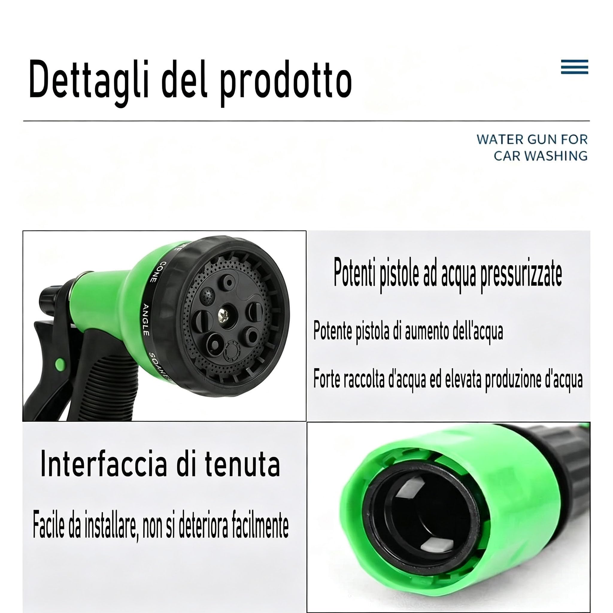 Tubo Giardino Estensibile 30m (100FT), Tubo Irrigazione Espandibile Flessibile Anti Attorcigliamento con Pistola Spruzzo 7 Funzioni, Canna Acqua con Adattatori 1/2" 3/4", per Giardino e Lavaggio Auto