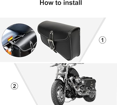 Miniatura 6 de Motoforti Bolsa universal para silla de montar de motocicleta, bolsa de almacenamiento de ciclismo, bolsa impermeable de piel sintética