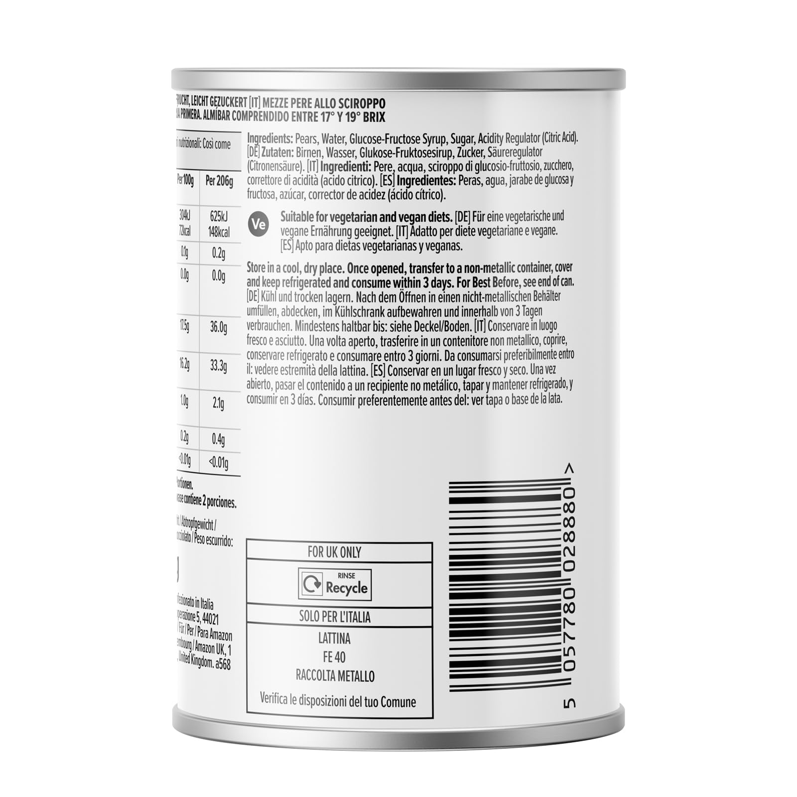 By Amazon Pera En Mitades En Almibar, 411g