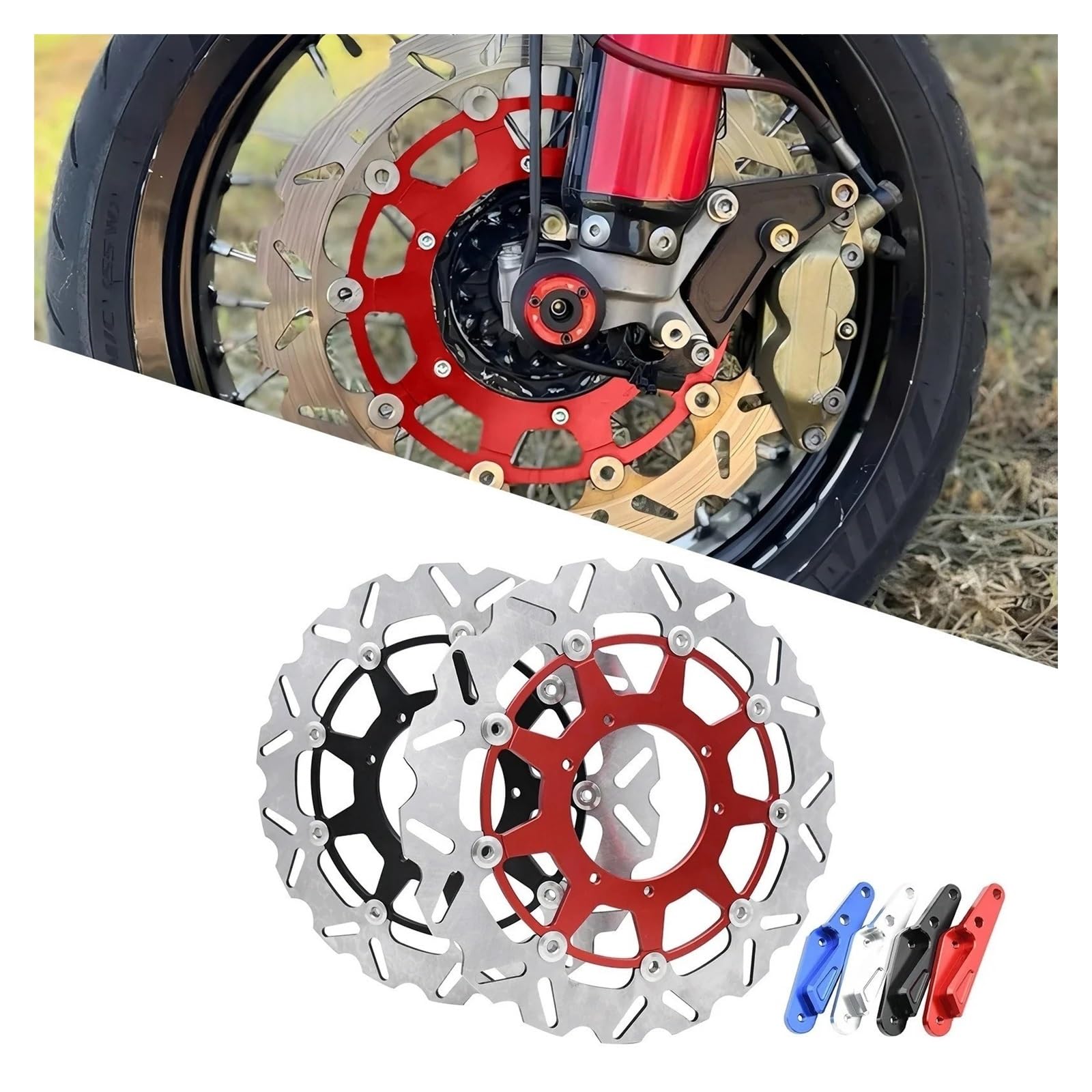 Dischi Freno Moto Per 320 Millimetri Moto Anteriore Flottante Disco Freno Pinza Adattatore Staffa Per CR 125 250 CRF 250R 450R 250X 450X 2002-2021 2022