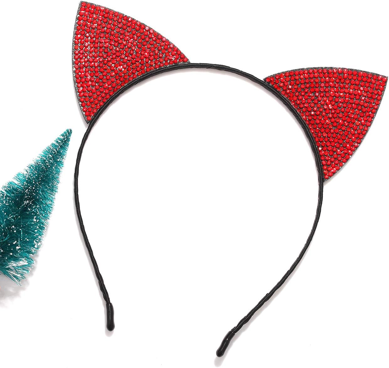 ZITULRY Halloween Headbands for Women Rhinestone Devil Horns Headband Crystal Cat Ears Headband Hairwear for Girls - Image 5
