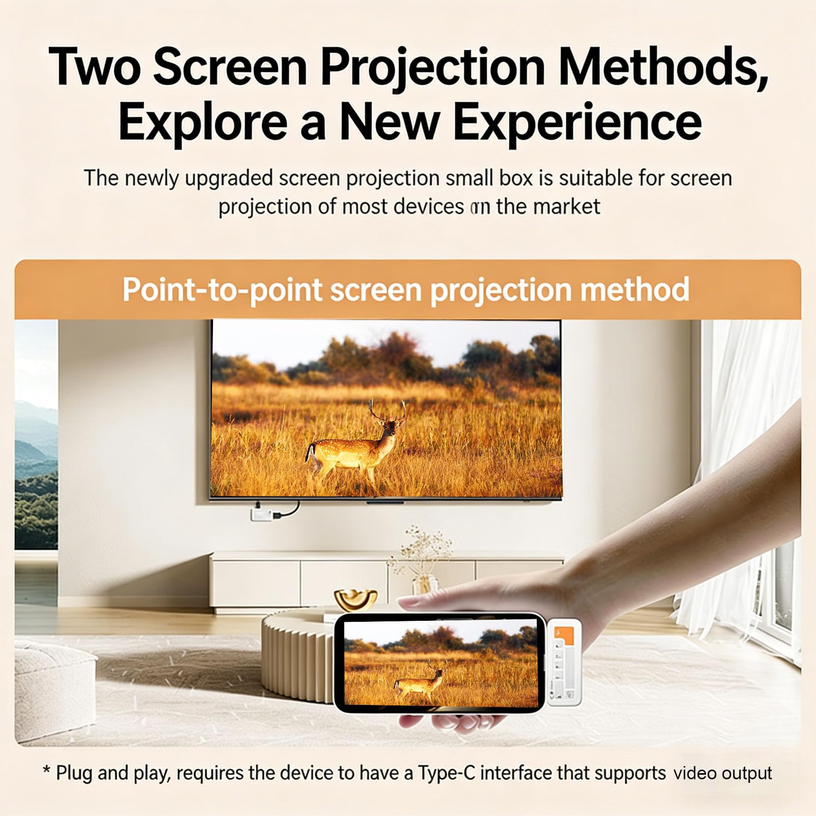 Émetteur et Récepteur sans Fil P400, Portée de 164 Pieds, Plug and Play 1080P HD, Scénarios D'application Riches, Large compatibilité, Convient pour Une Utilisation au Bureau