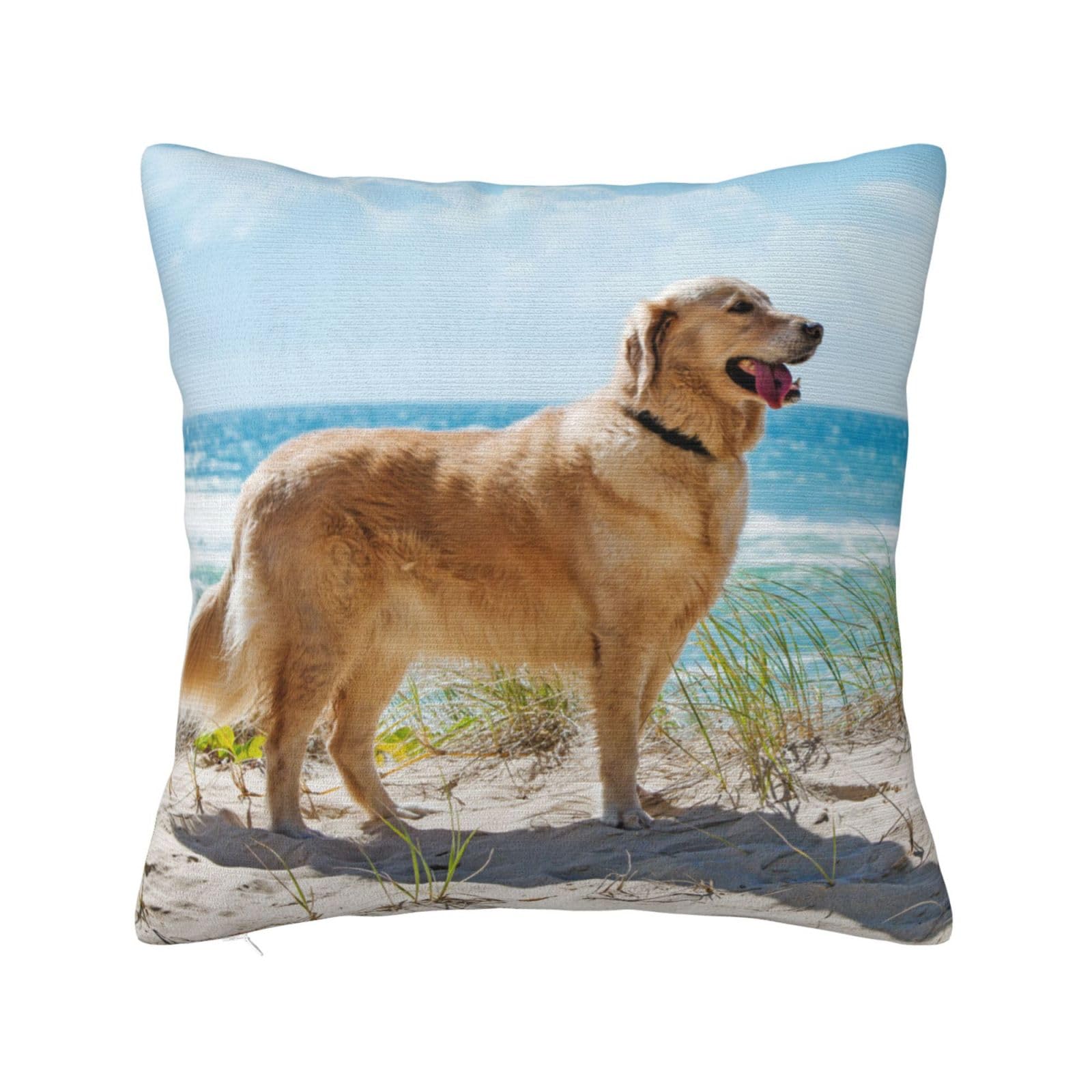 Golden Retriever Print Cushion Covers,Square Pillow Case Home Decorative For Men/Women Living Room Bedroom Sofa Chair 26"X26"
