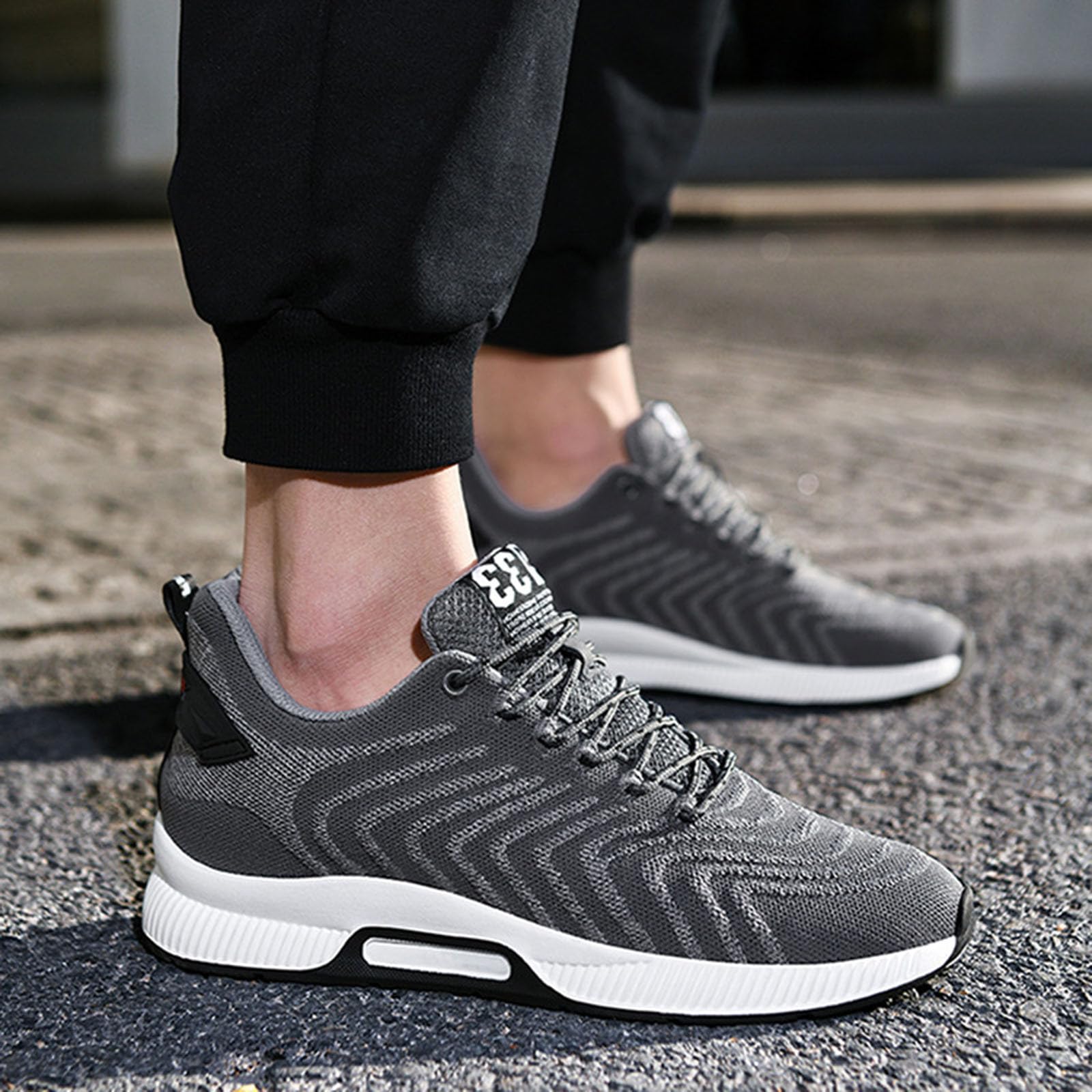 Elevator - Zapatos para hombre de 10 cm, transpirables, de malla, con cordones, informales, ligeros, para caminar