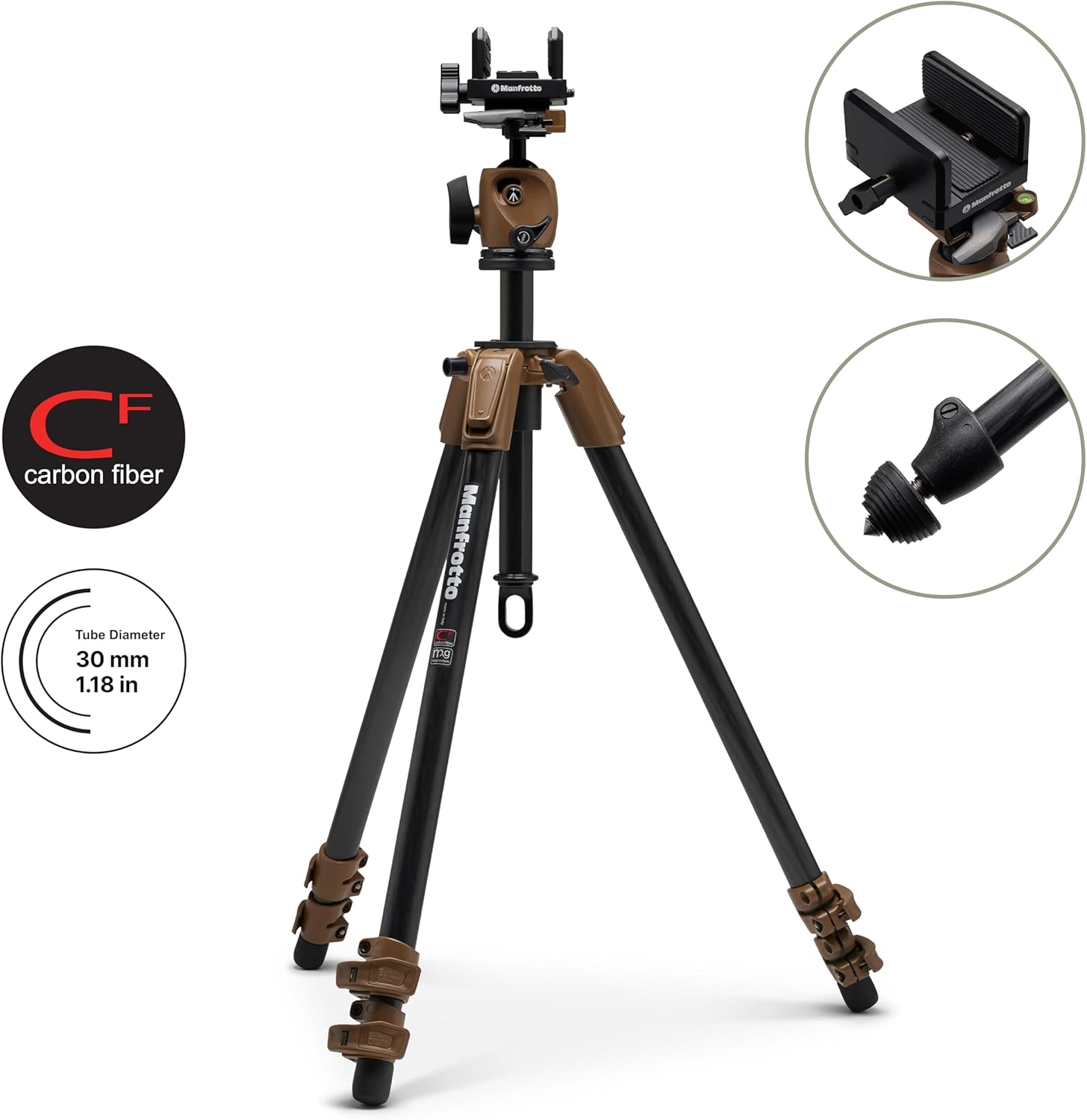 Manfrotto Alpha S.H.O.T Gun Tripod Kit , Monopod, Grip or Ball Head, for Hunting & Shooting for Gun Rifle, Lightweight, Robust, Adjustable