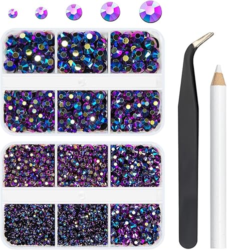 3060 unidades de diamantes de imitación de resina AB con parte trasera plana y parte trasera plana, diamantes de imitación de resina de 0.079 in,