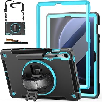 Case for Galaxy Tab S10 Lite &S10 FE S9 FE 10.9"/S9 11 Inch TPU Cover for Samsung Tablet S10 FE/ 2025/ S9 FE & S9 2023 5G with Screen Protector- Stand- Handle-Shoulder Strap-S-Pen Holder-Mint Green
