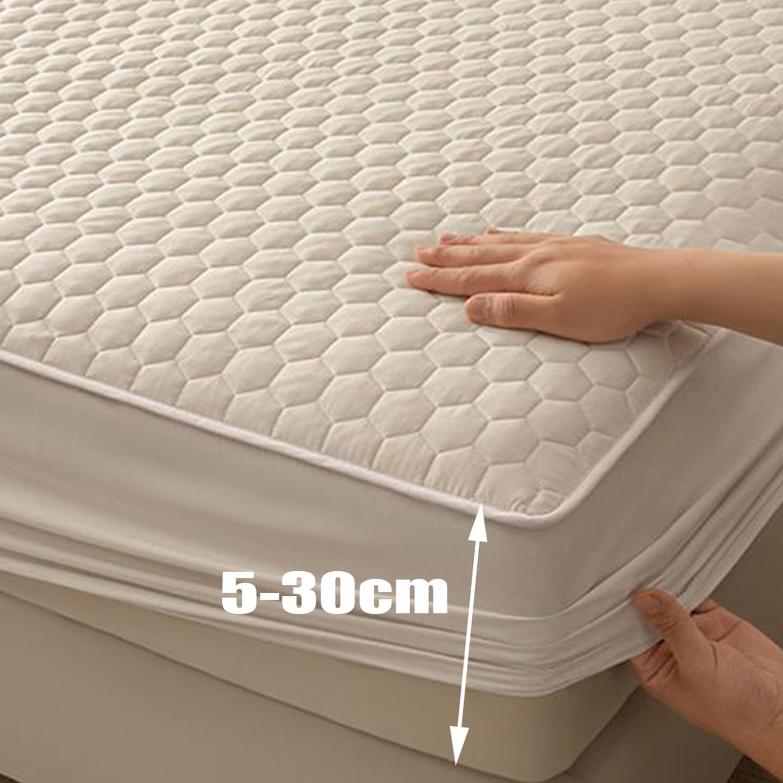 Sábana bajera impermeable de 120 x 200 cm + funda de almohada suave, silenciosa, lavable, transpirable, funda protectora de colchón de 30 cm de profundidad para máxima comodidad