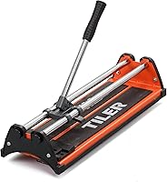 TILER 14 Inch Manual Tile Cutter - Professional Ceramic Porcelain Cutter with Sharp Tungsten Carbide Wheel, Anti-Slip Handle