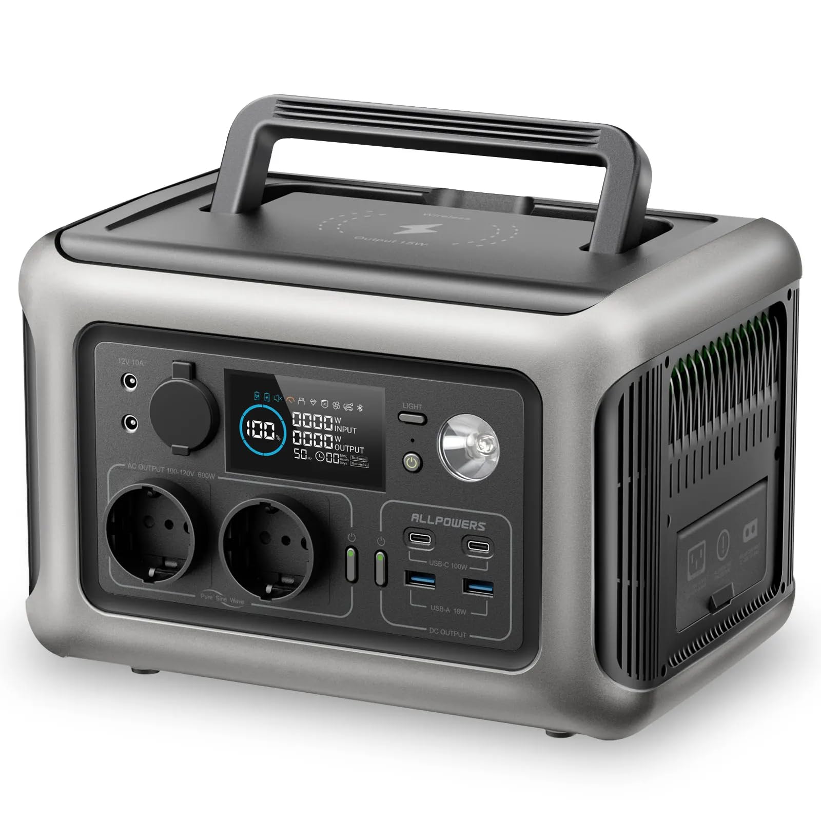 Generador Solar Portatil Humpti R600 1200W para Casa y Acampada en Situaciones de Emergencia, Generador Eléctrico Portátil, Kit Emergencia Profesional