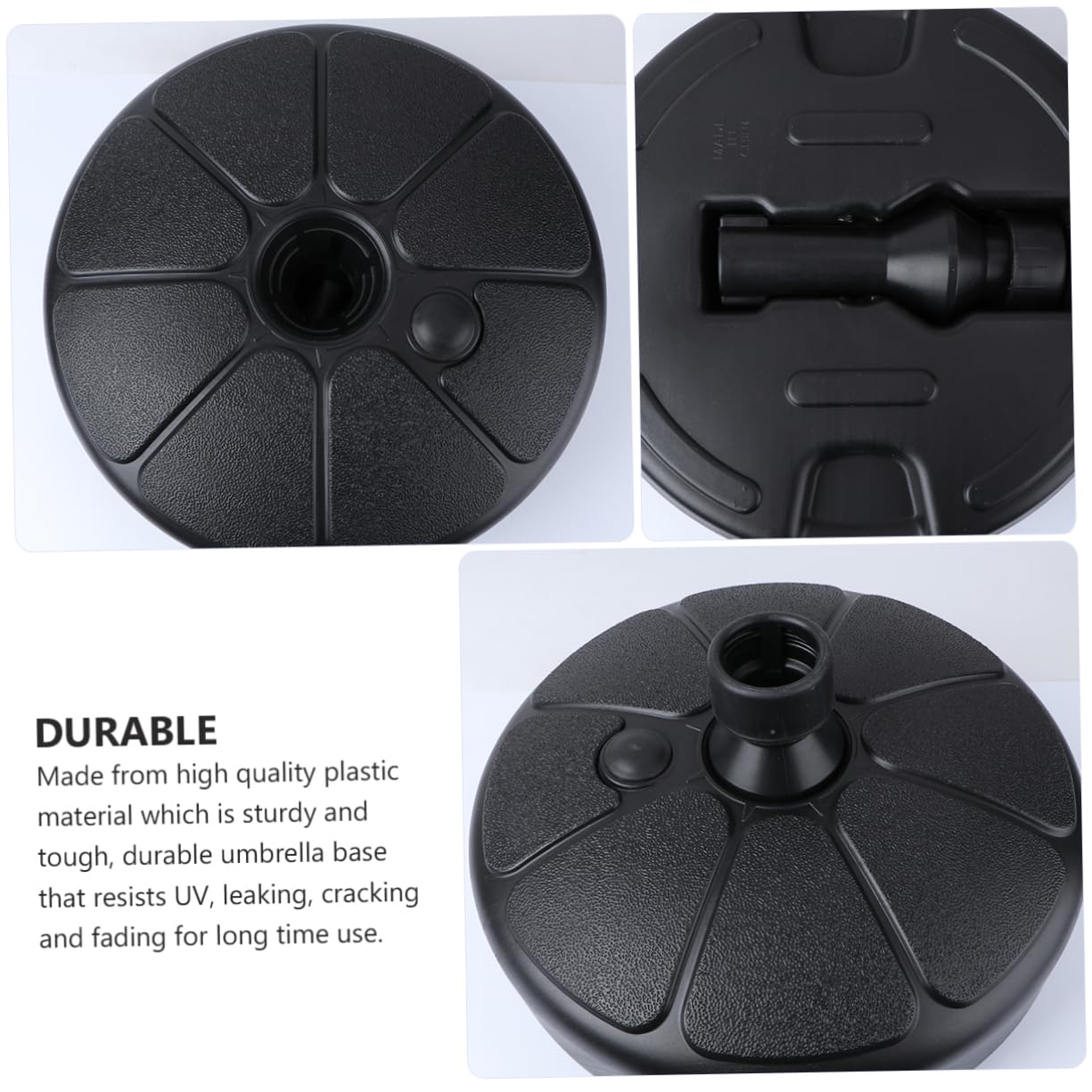 YARNOW Support de Parasol Extérieur Noir en Plastique, Base Étanche