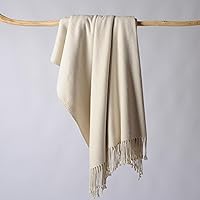 Vista 5 de CUDDLE DREAMS Manta Decorativa de Seda con Flecos Anudados a Mano, Natural, Suave y Transpirable (Marfil)