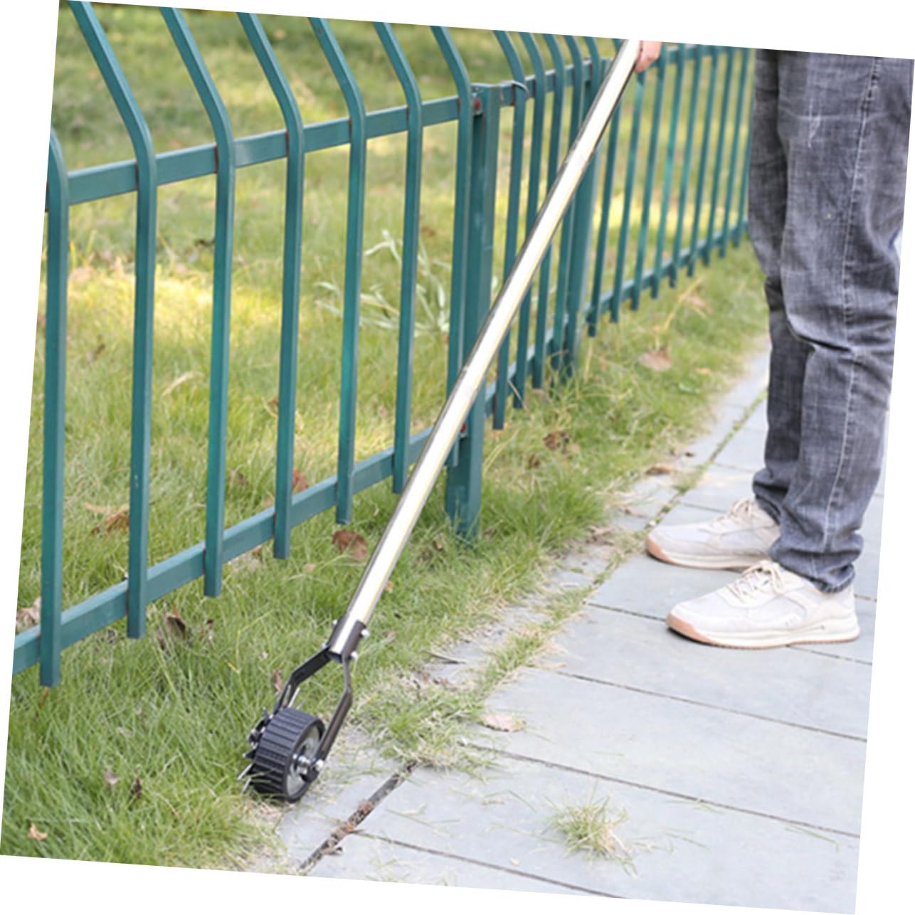 POPETPOP Bordatore Manuale per Prato in Metallo Ruote Rotanti, Attrezzo Portatile per Bordatura Giardino, Utensile Pratico per Molatrice e Accessori Trimmer, per Cura e Rifinitura