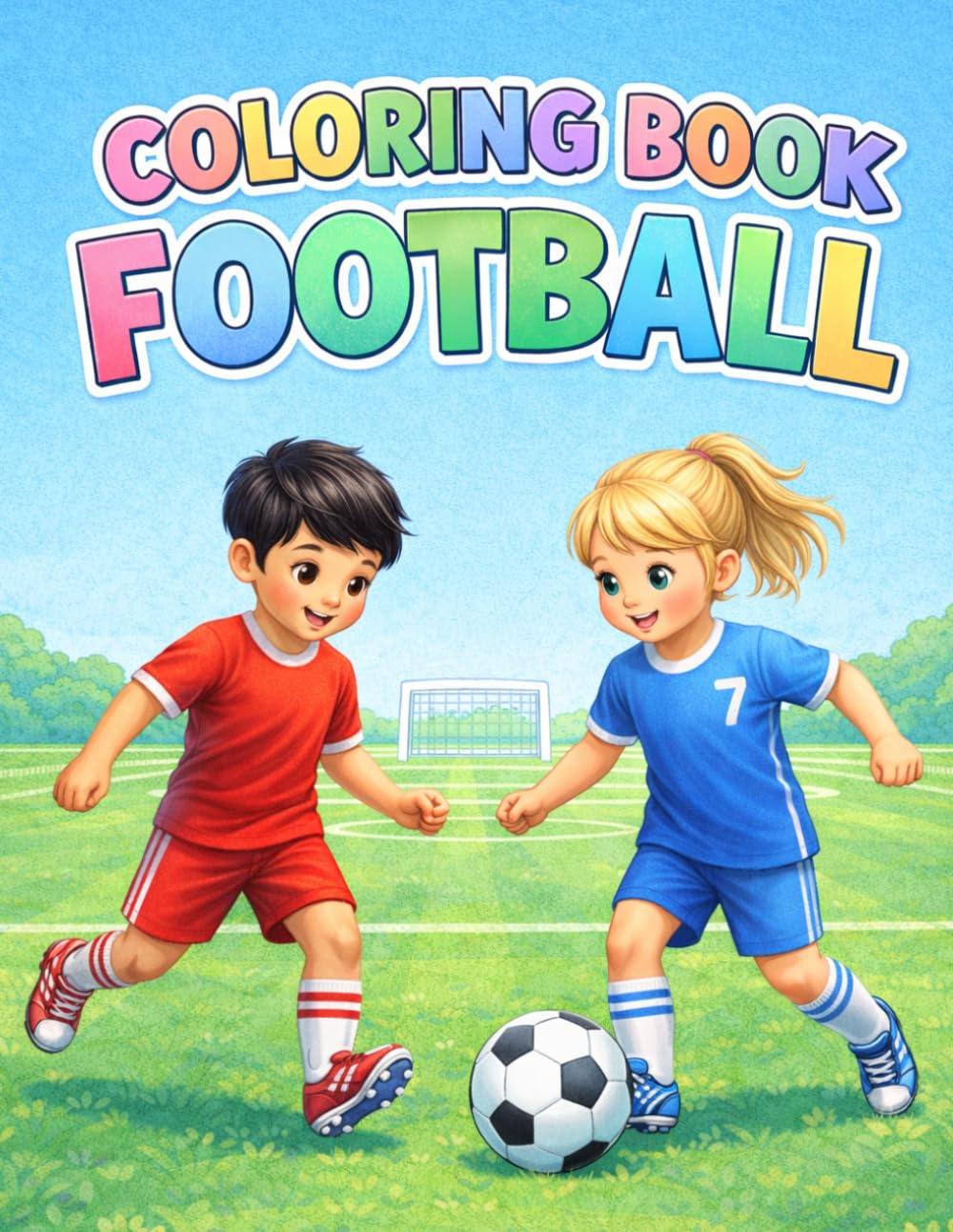 Soccer Coloring Book for Kids Ages 4-8: Fun Football Players, Balls, Goals and Soccer Scenes for Boys and Girls