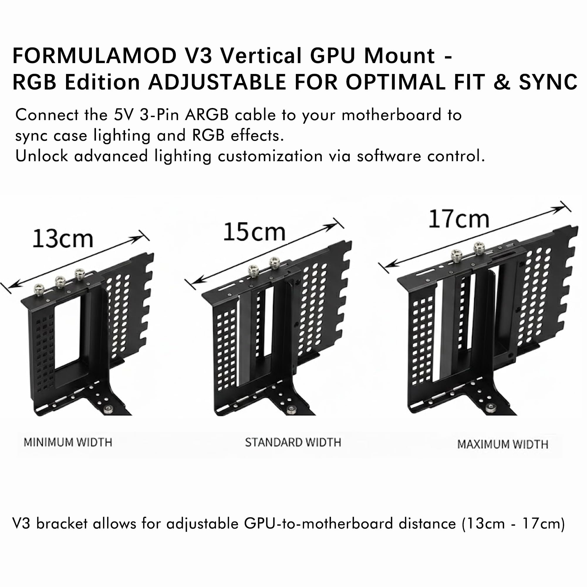 Kit Staffe GPU V3 13-17cm Regolabili ARGB 5V - Dettaglio