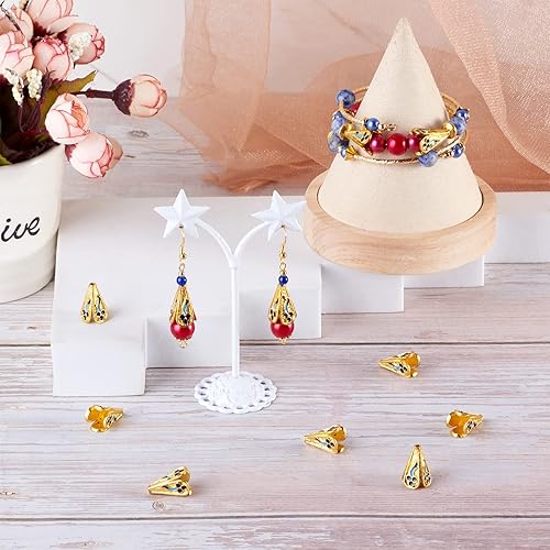 Miniatura 10 de Pandahall - 10 cuentas de flores esmaltadas de aleación de 0.413 x 0.335 in, coloridas cuentas florales chapadas en plata, cuentas sueltas,