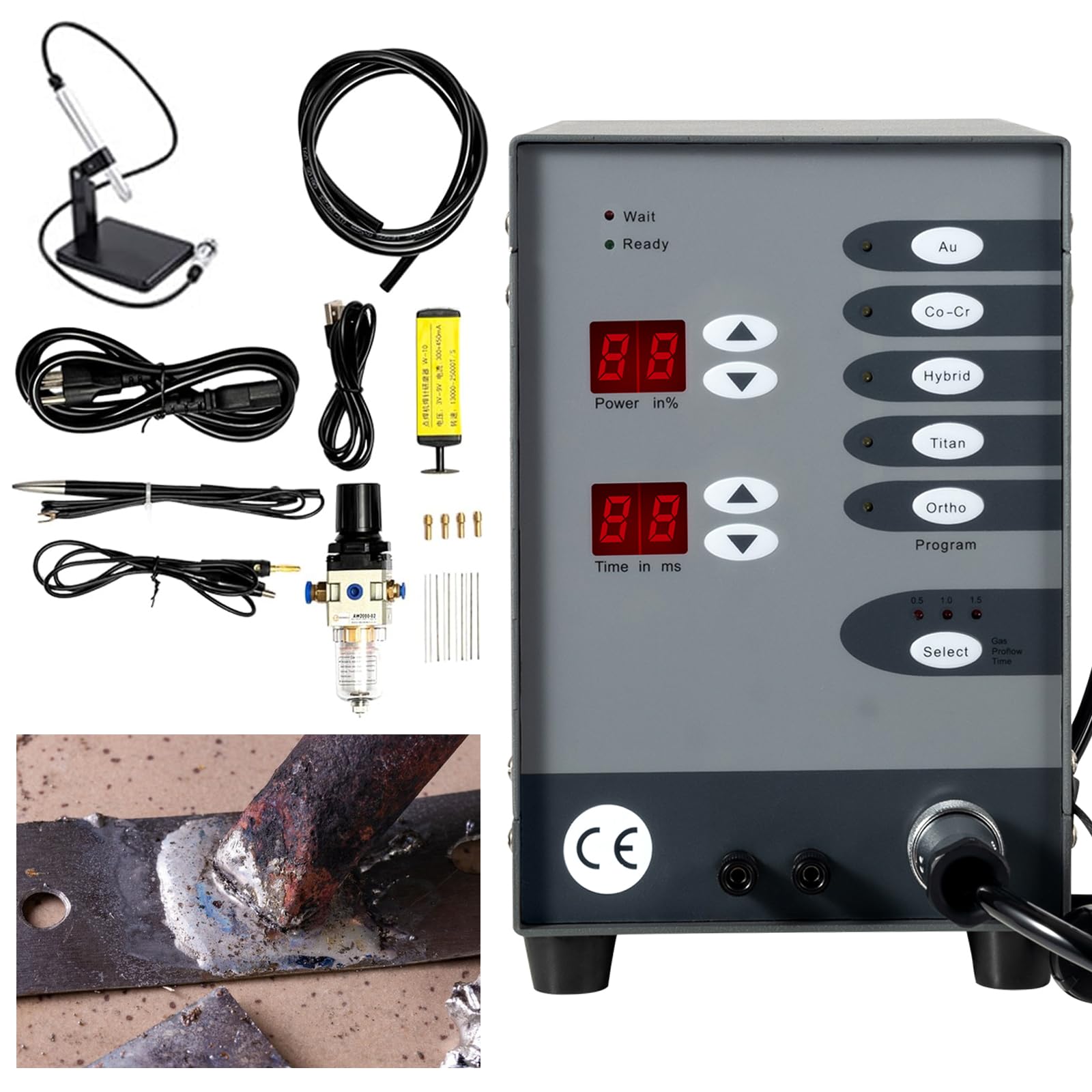 COFECO Permanent Jewelry Welder, 110V 60HZ Pulse Arc Welder, 100W Automatic CNC Spot Welding Machine for Metal, Weldable Solid Gold, Aluminum, Titanium Welding